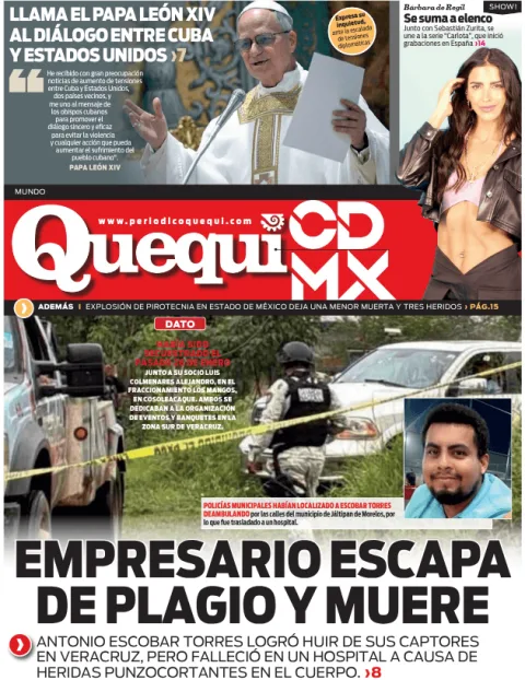 Portada de Quequi CDMX (contraportada) del lunes, 2 de febrero de 2026