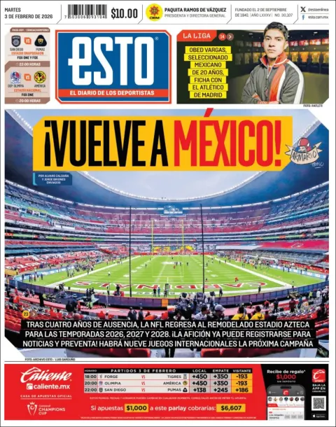 Portada de Esto del martes, 3 de febrero de 2026