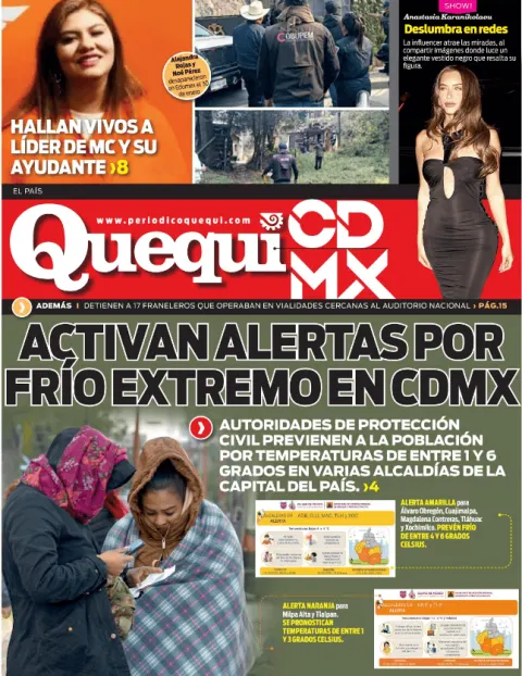Portada de Quequi CDMX (contraportada) del martes, 3 de febrero de 2026
