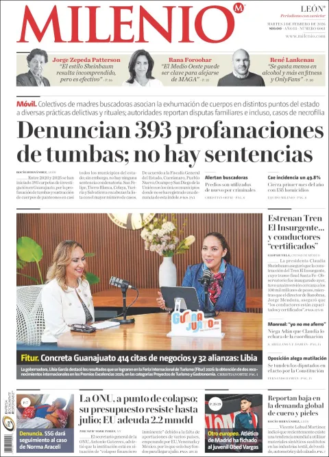 Portada de Milenio Leon del martes, 3 de febrero de 2026