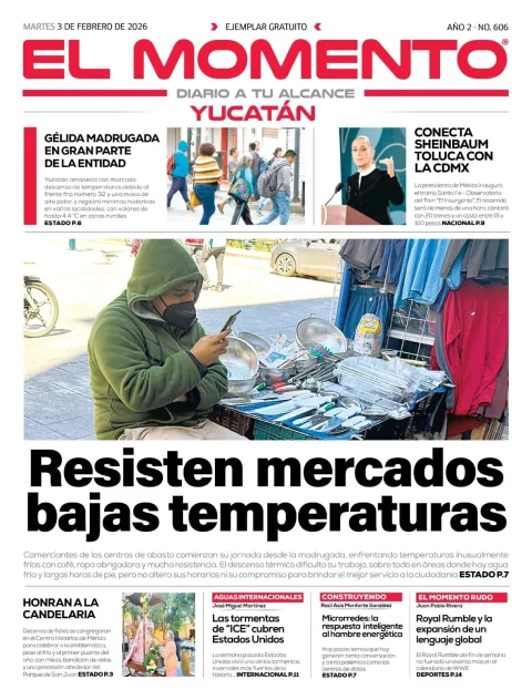 Portada de El Momento Yucatan del martes, 3 de febrero de 2026