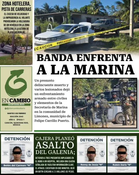 Portada de En Cambio - Quintana Roo (portada) del martes, 3 de febrero de 2026