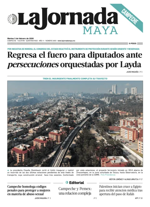 Portada de La Jornada Maya Campeche del martes, 3 de febrero de 2026