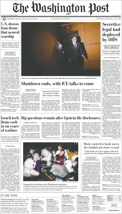 Portada de The Washington Post