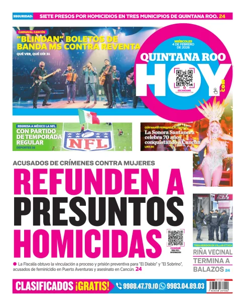 Portada de Quintana Roo Hoy (contraportada)
