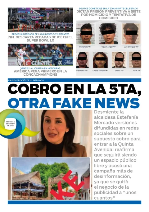 Portada de El Quintana Roo (contraportada) del 2026-02-04