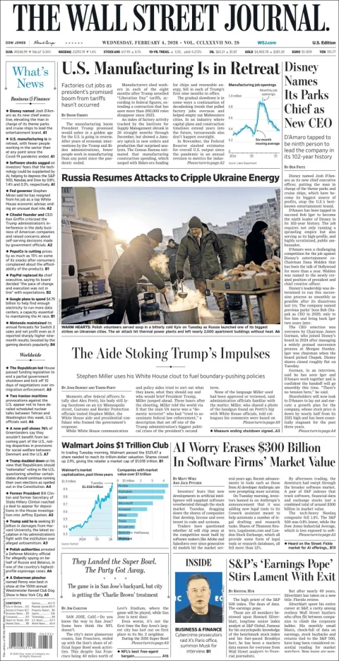 Portada de The Wall Street Journal