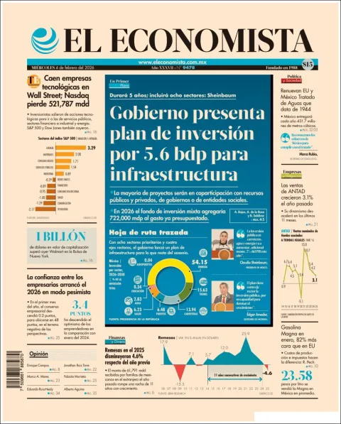 Portada de El Economista del miércoles, 4 de febrero de 2026