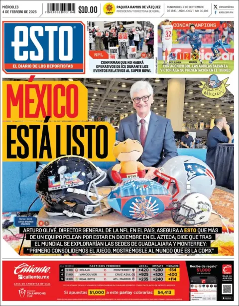 Portada de Esto del miércoles, 4 de febrero de 2026