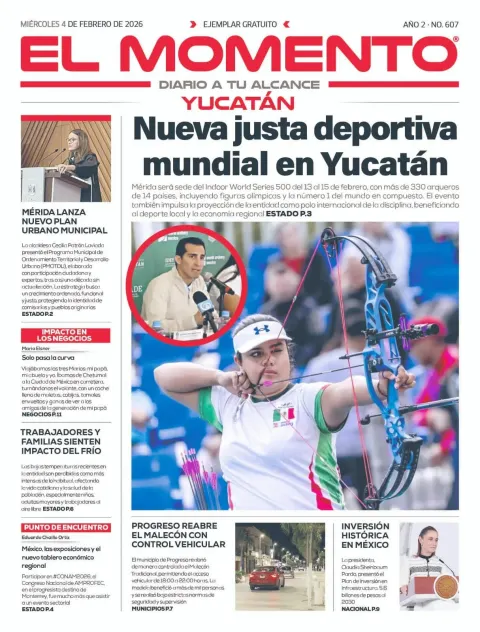 Portada de El Momento Yucatan del miércoles, 4 de febrero de 2026