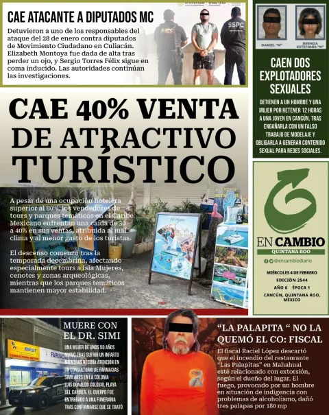 Portada de En Cambio - Quintana Roo (portada) del miércoles, 4 de febrero de 2026