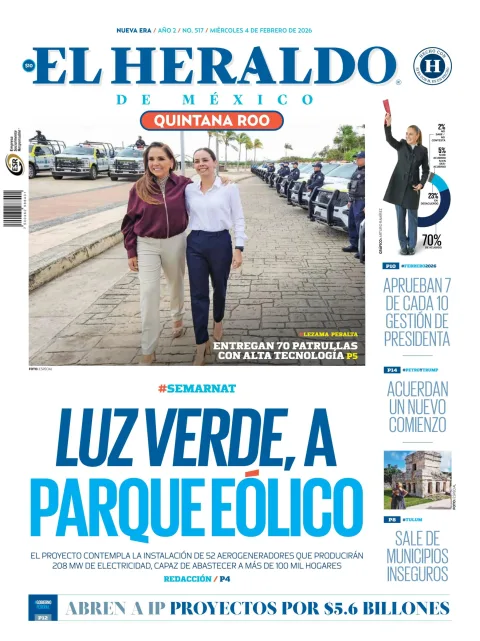 Portada de El Heraldo de Mexico - Quintana Roo