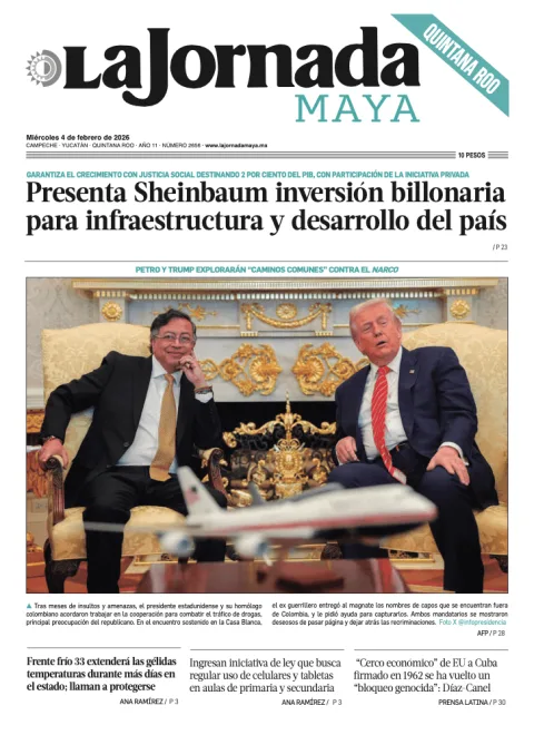 Portada de La Jornada Maya Quintana Roo del miércoles, 4 de febrero de 2026