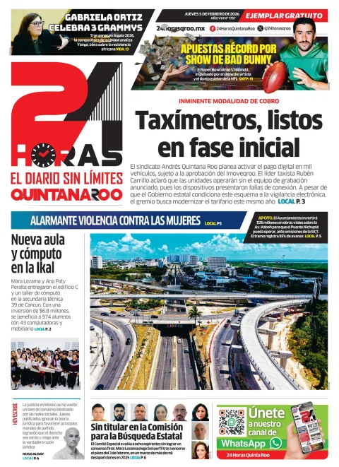 Portada de 24 Horas Quintana Roo