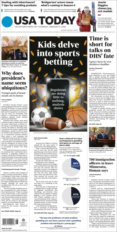 Portada de Usa Today