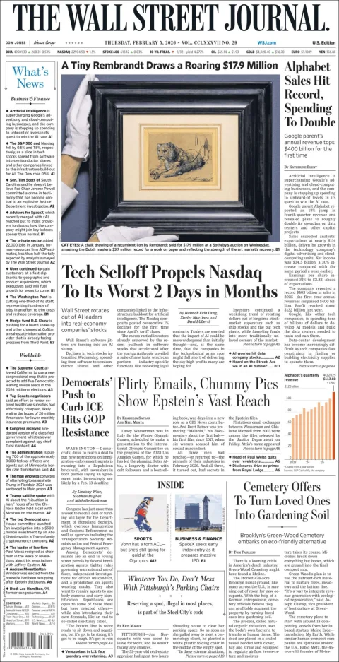Portada de The Wall Street Journal