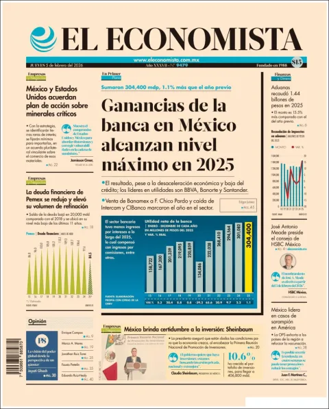 Portada de El Economista del jueves, 5 de febrero de 2026