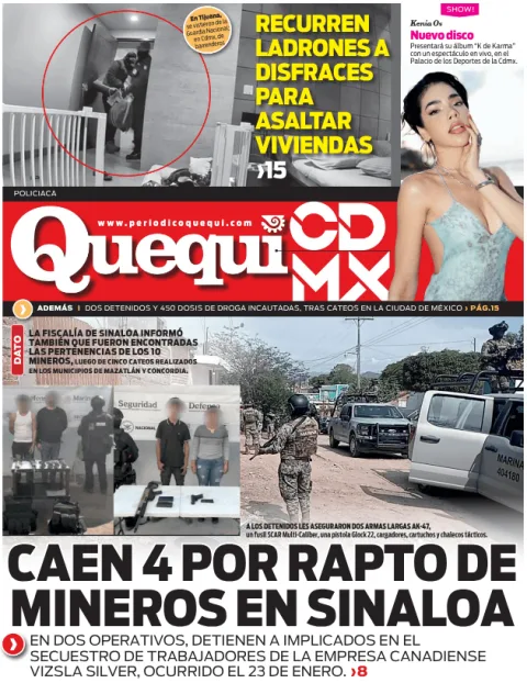 Portada de Quequi CDMX (contraportada) del jueves, 5 de febrero de 2026