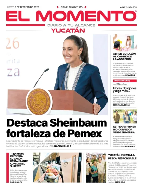 Portada de El Momento Yucatan del jueves, 5 de febrero de 2026