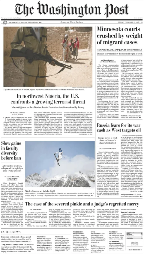 Portada de The Washington Post