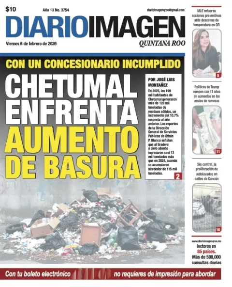 Portada de Diario Imagen Quintana Roo del viernes, 6 de febrero de 2026