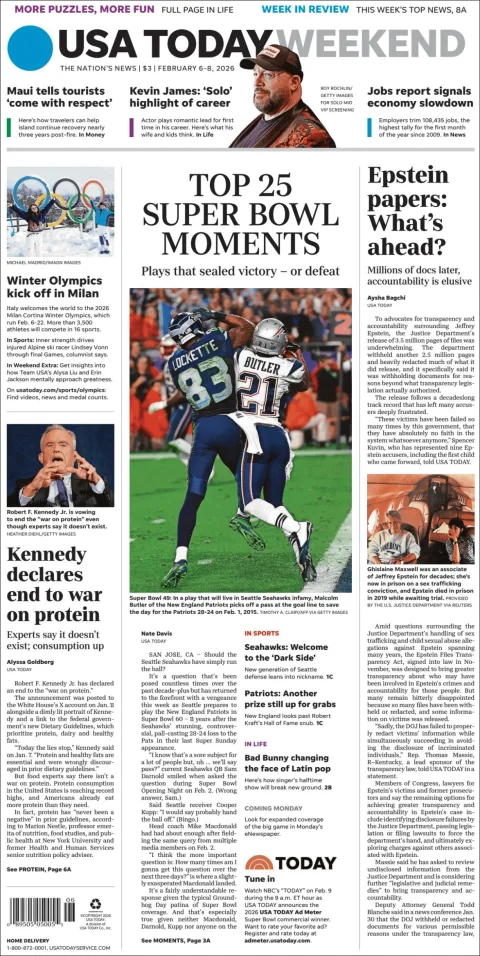 Portada de Usa Today
