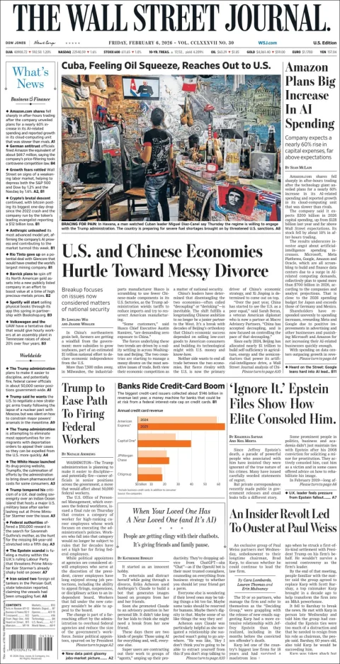 Portada de The Wall Street Journal