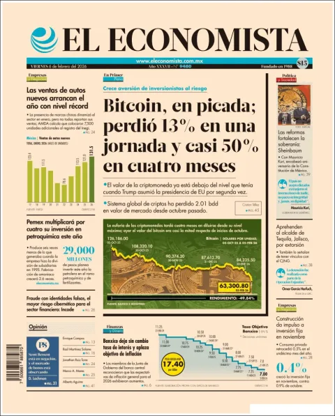 Portada de El Economista del viernes, 6 de febrero de 2026