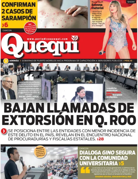 Portada de Quequi (contraportada) del viernes, 6 de febrero de 2026