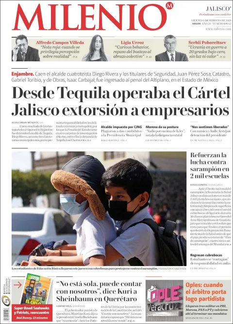 Portada de Milenio Jalisco del viernes, 6 de febrero de 2026