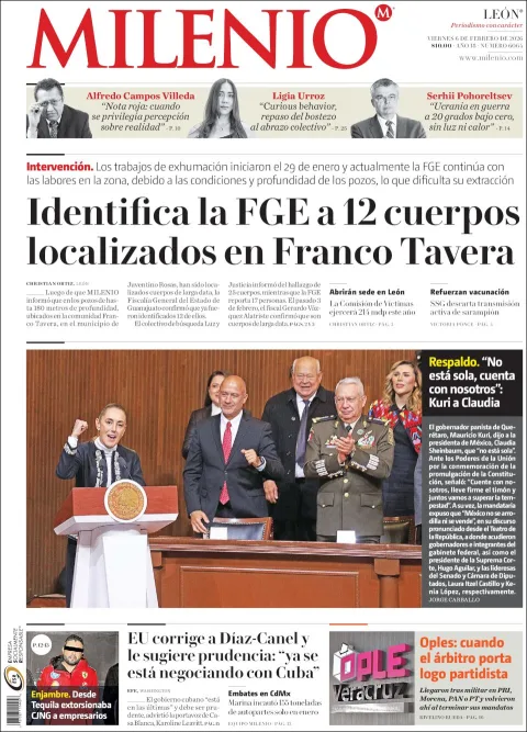 Portada de Milenio Leon del viernes, 6 de febrero de 2026