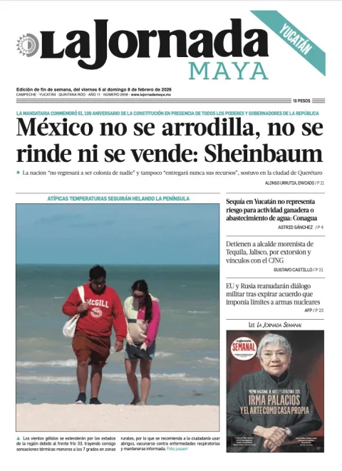 Portada de La Jornada Maya Yucatán del viernes, 6 de febrero de 2026