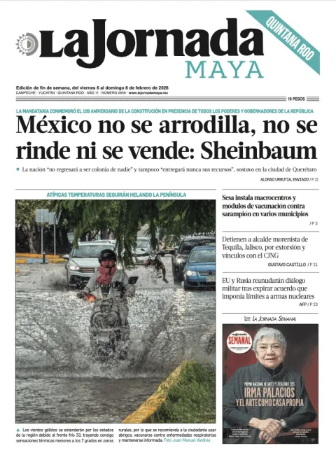 Portada de La Jornada Maya Quintana Roo del viernes, 6 de febrero de 2026