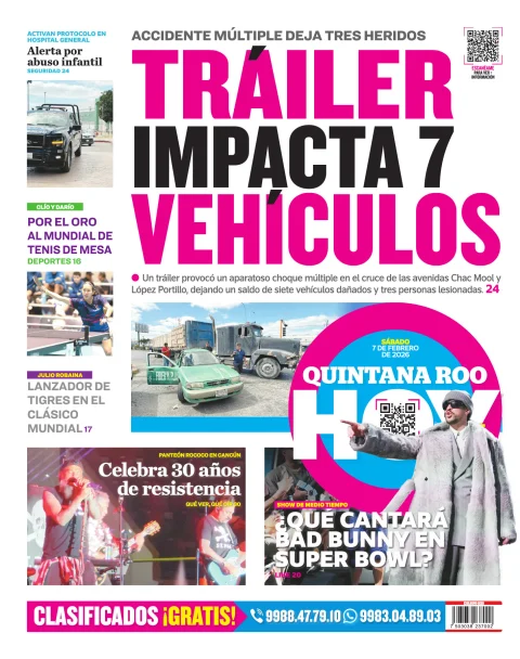 Portada de Quintana Roo Hoy (contraportada)