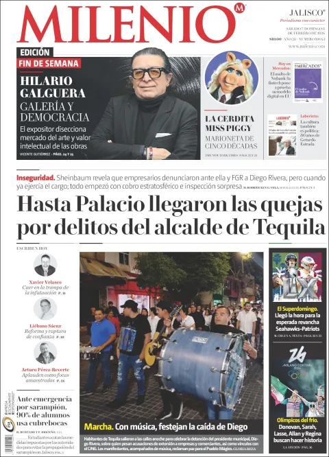 Portada de Milenio Jalisco del sábado, 7 de febrero de 2026