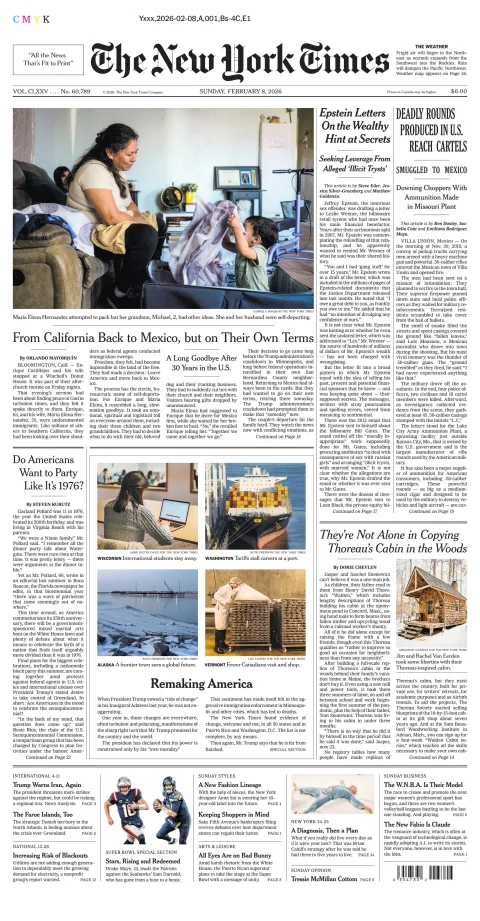 Portada de The New York Times (national)