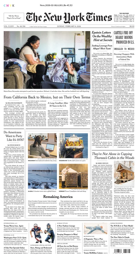 Portada de The New York Times (new York)