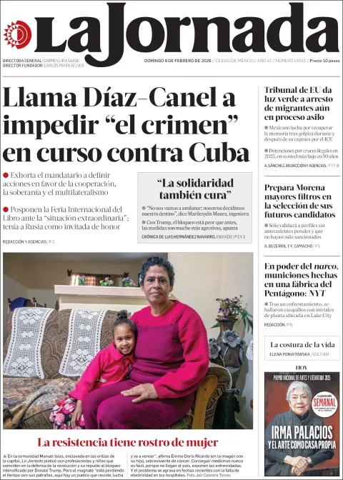 Portada de La Jornada