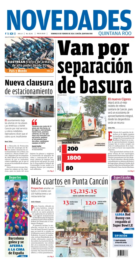 Portada de Novedades Quintana Roo