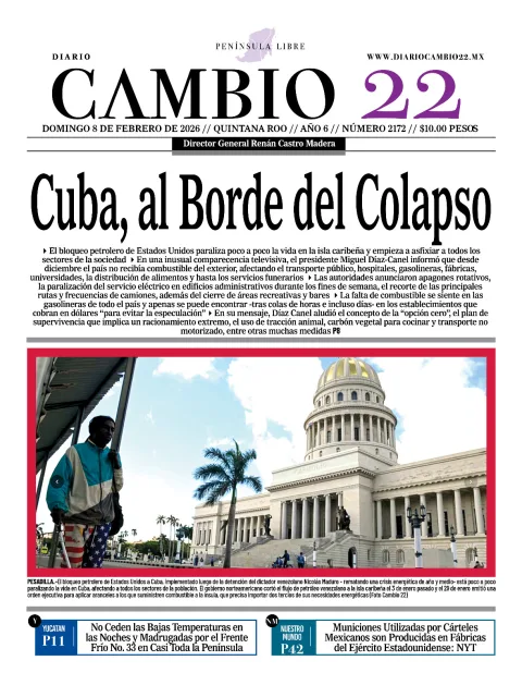 Portada de Diario Cambio 22 (contraportada)