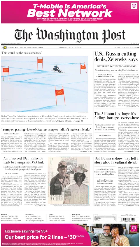 Portada de The Washington Post