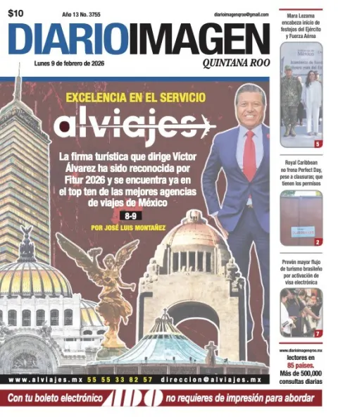Portada de Diario Imagen Quintana Roo del lunes, 9 de febrero de 2026