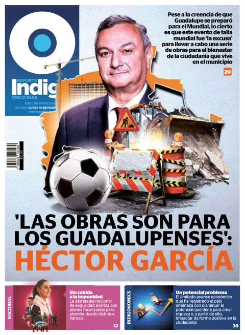 Portada de Reporte Indigo Monterrey del lunes, 9 de febrero de 2026