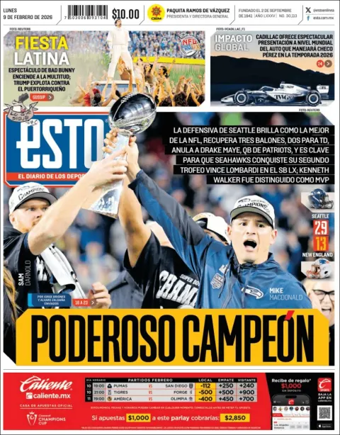 Portada de Esto del lunes, 9 de febrero de 2026