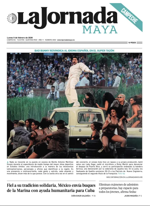 Portada de La Jornada Maya Campeche del lunes, 9 de febrero de 2026