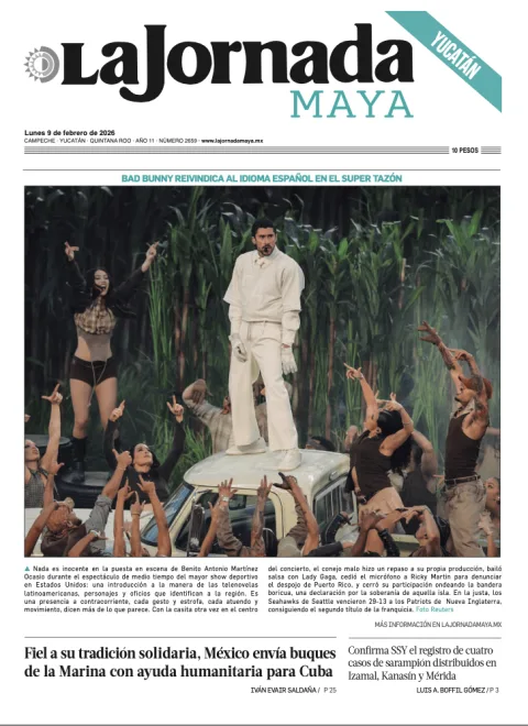 Portada de La Jornada Maya Yucatán del lunes, 9 de febrero de 2026