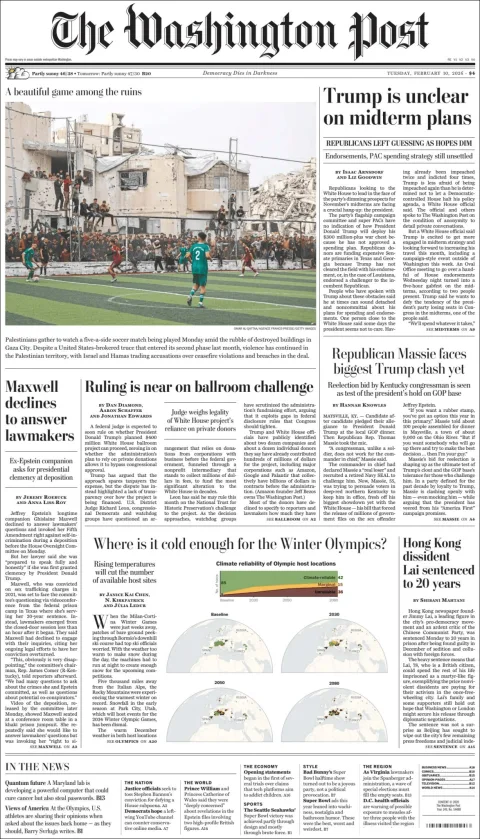 Portada de The Washington Post
