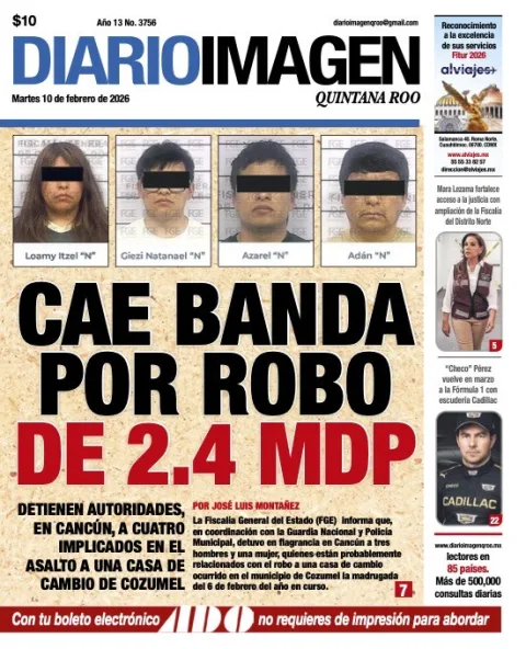 Portada de Diario Imagen Quintana Roo del martes, 10 de febrero de 2026