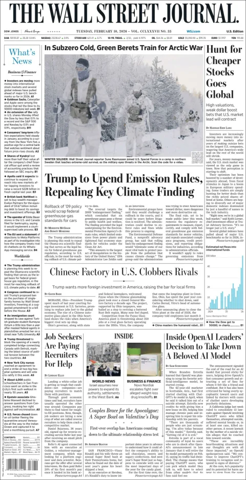 Portada de The Wall Street Journal