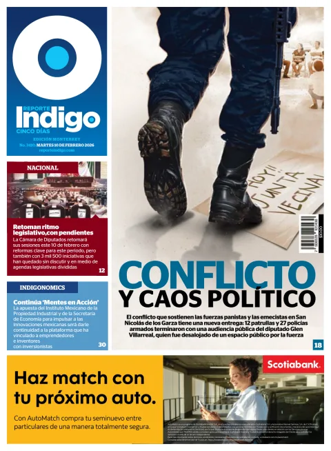Portada de Reporte Indigo Monterrey del martes, 10 de febrero de 2026